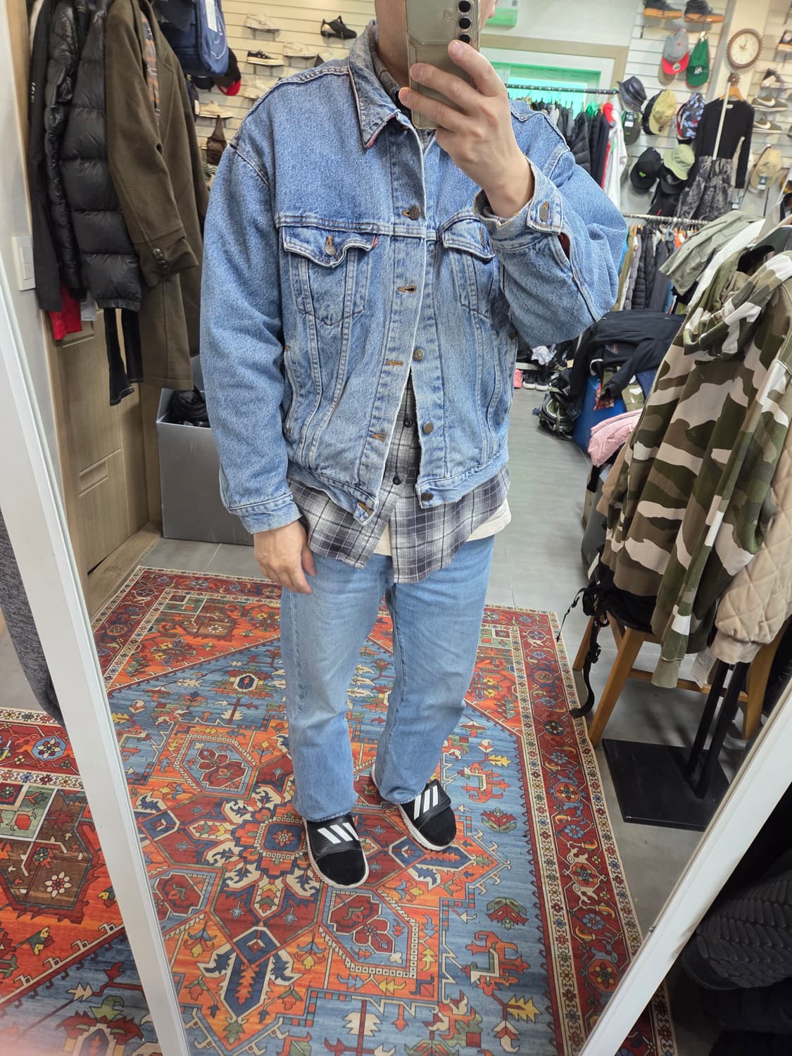 리바이스 빈티지 90s 블랭킷 버팔로 체크 데님자켓 xl 상품이미지9