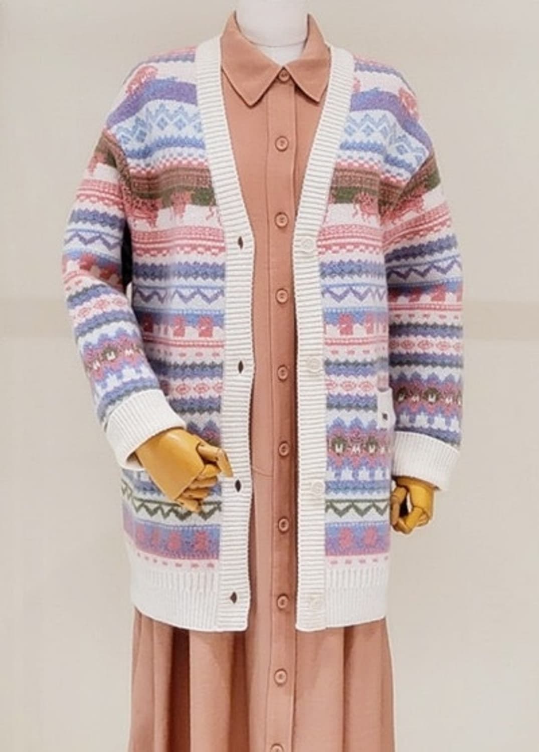 써스데이아일랜드 자카드 롱가디건  상품이미지2