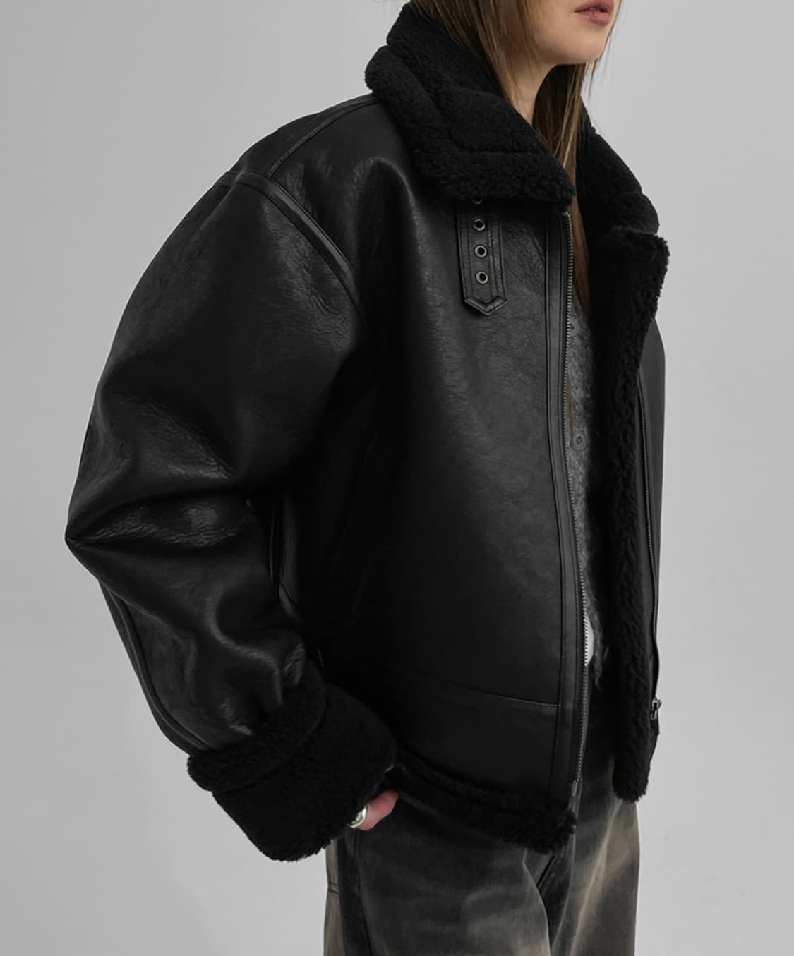 블랙업 라메스 무스탕  상품이미지3