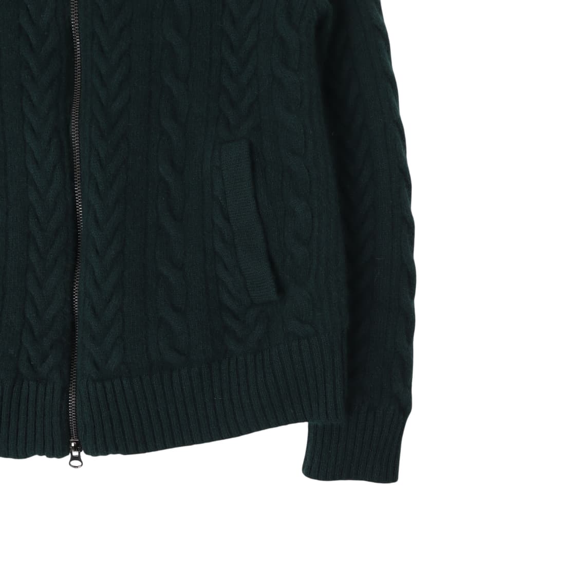 브룩스브라더스 다크그린 울 케이블 니트 집업 상품이미지4