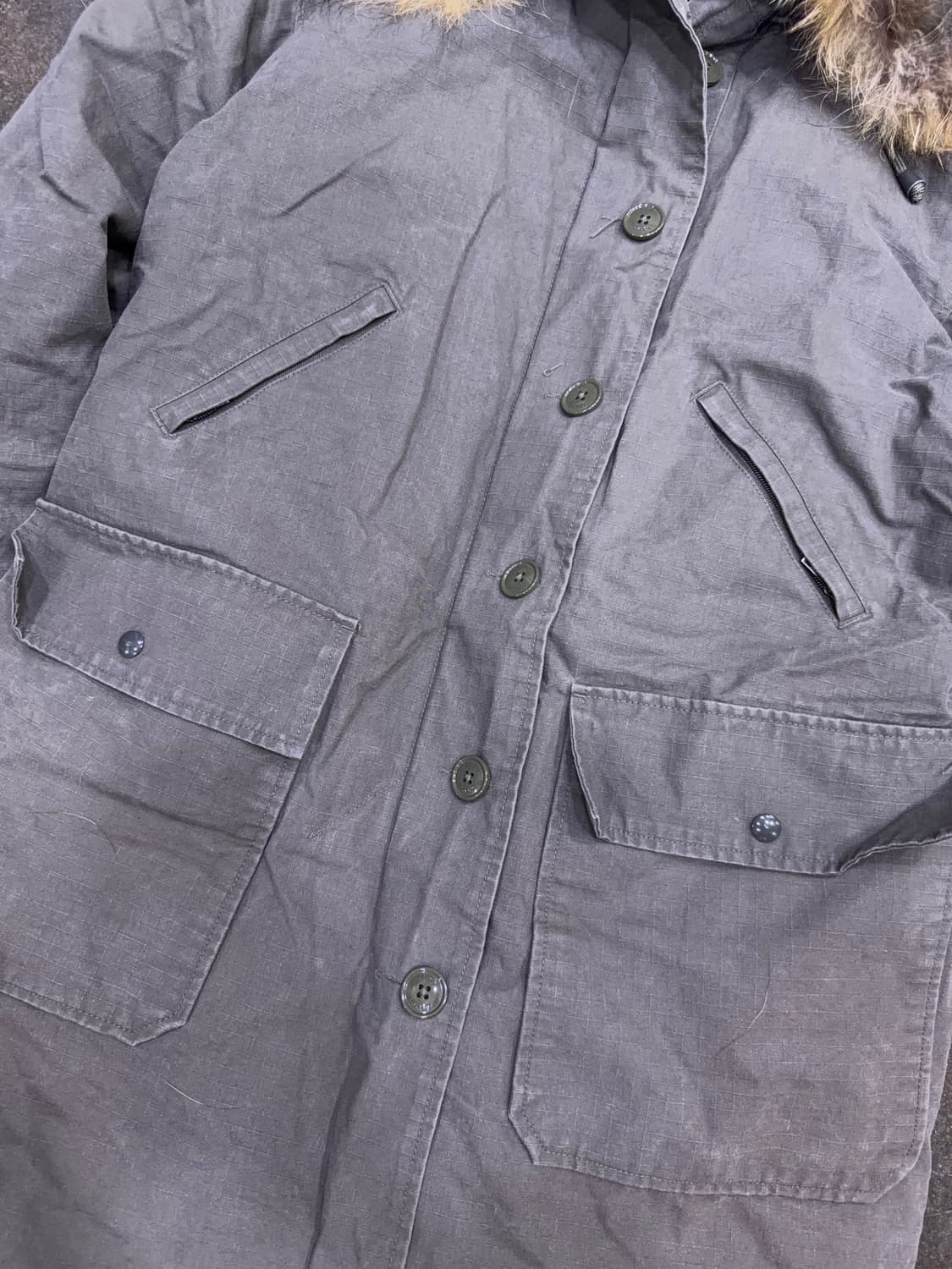 스튜디오 톰보이 라쿤 퍼 덕다운 롱 야상 자켓 점퍼 80 상품이미지5