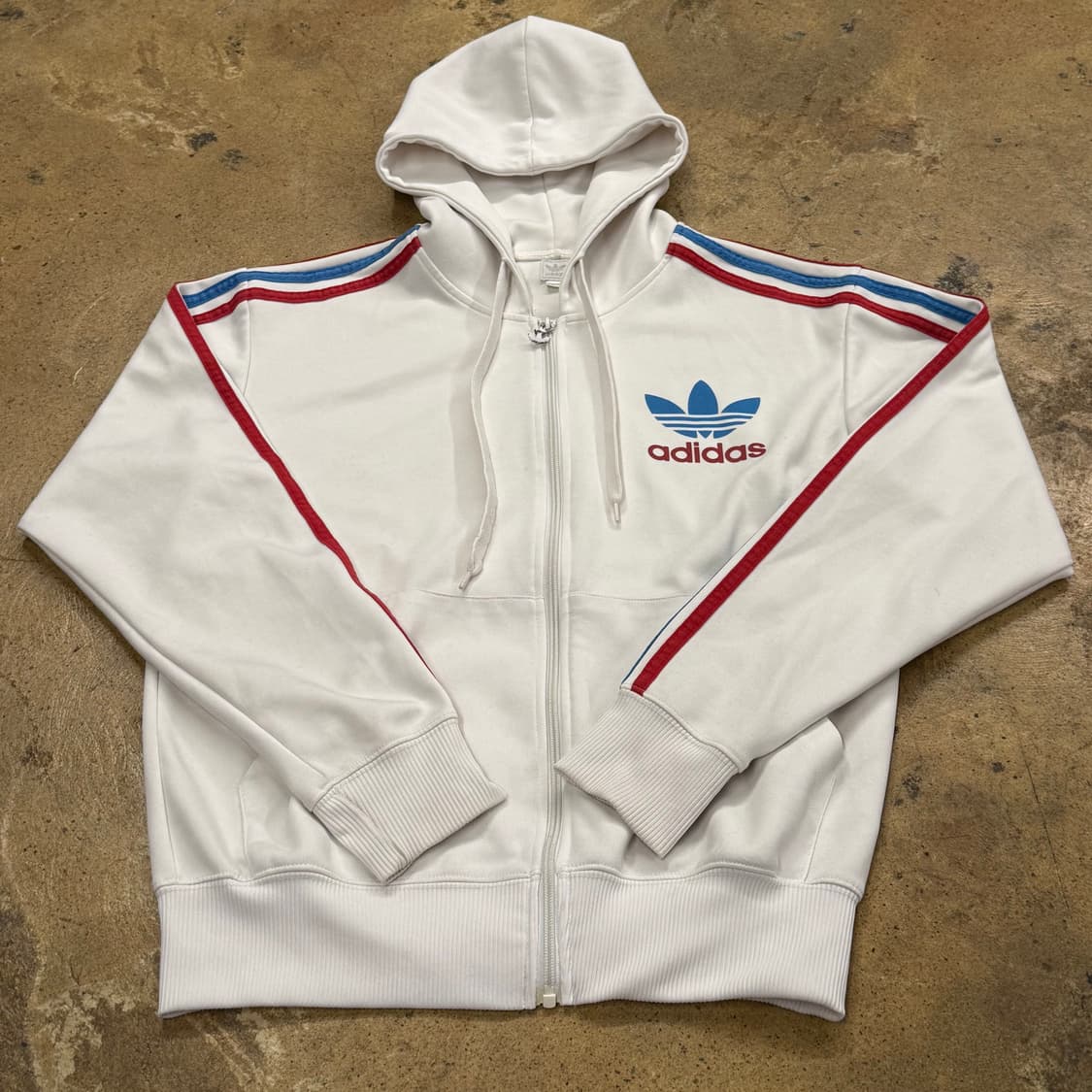 아디다스 화이트 흰빨 흰파 후드 플락 후플 후드집업 져지 상품이미지2