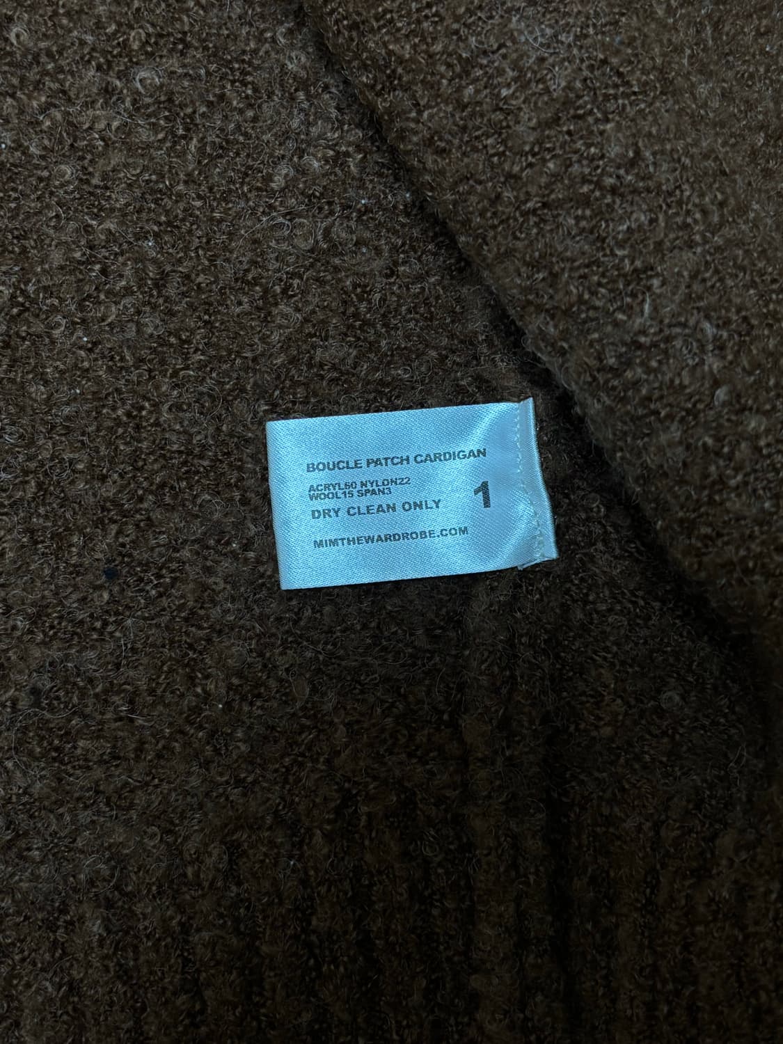 밈더워드로브 MIM THE WARDROBE 부클 가디건 브라운 M 상품이미지4