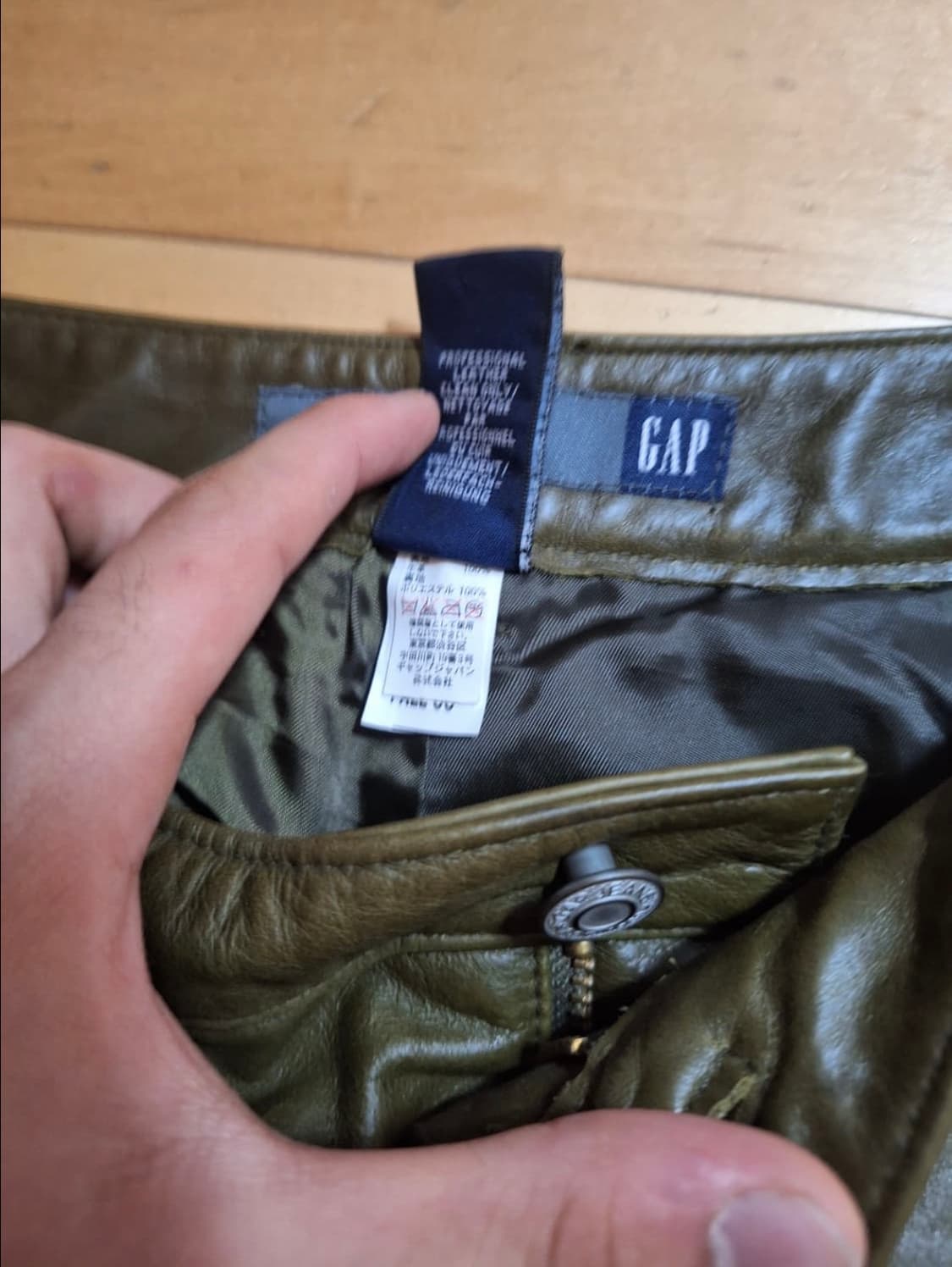 빈티지 gap 부츠컷 레더팬츠 칸예 상품이미지6