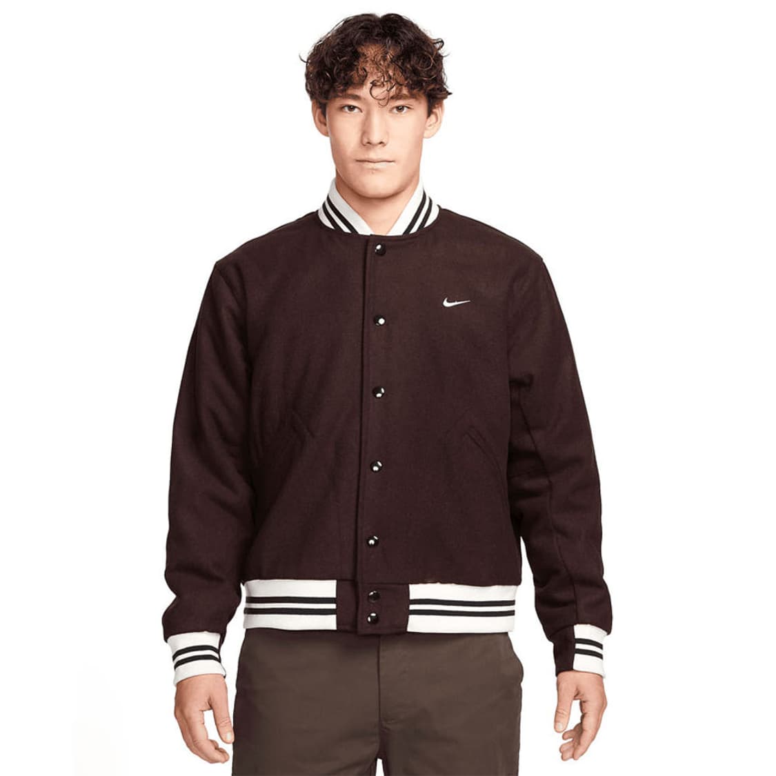 나이키 NSW 어센틱 바시티 야구점퍼 자켓 브라운 바살트 M 상품이미지5