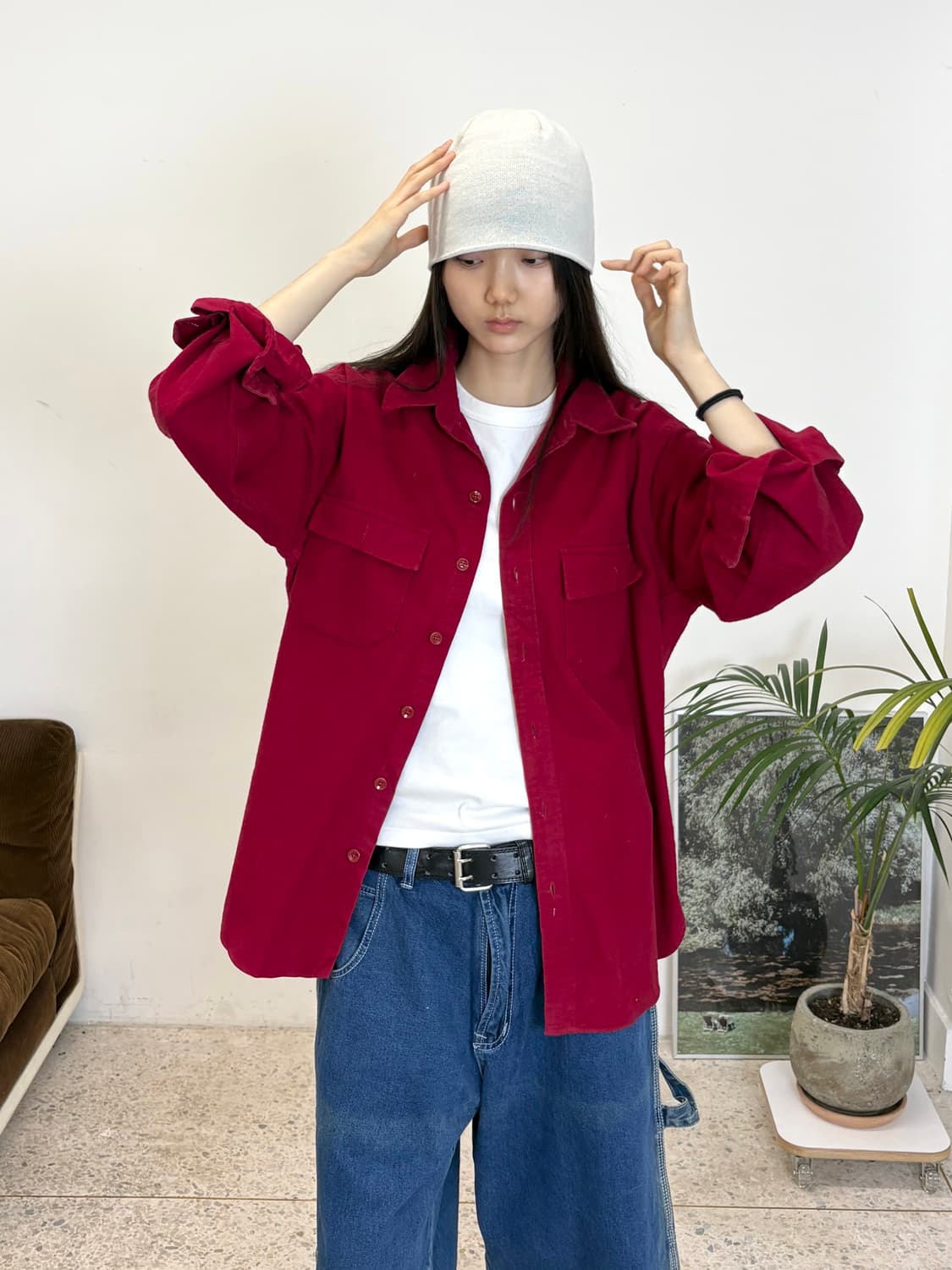 L.L.Bean 빈티지 코튼 워크 셔츠 상품이미지1