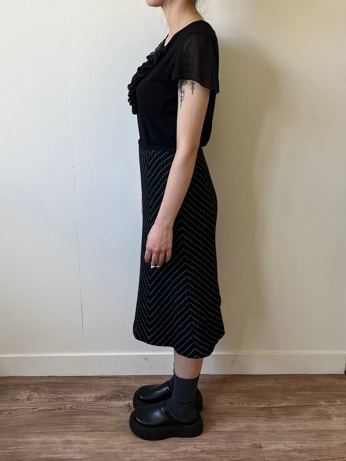 LEMIORE 스티치 캐시미어 스커트 상품이미지7