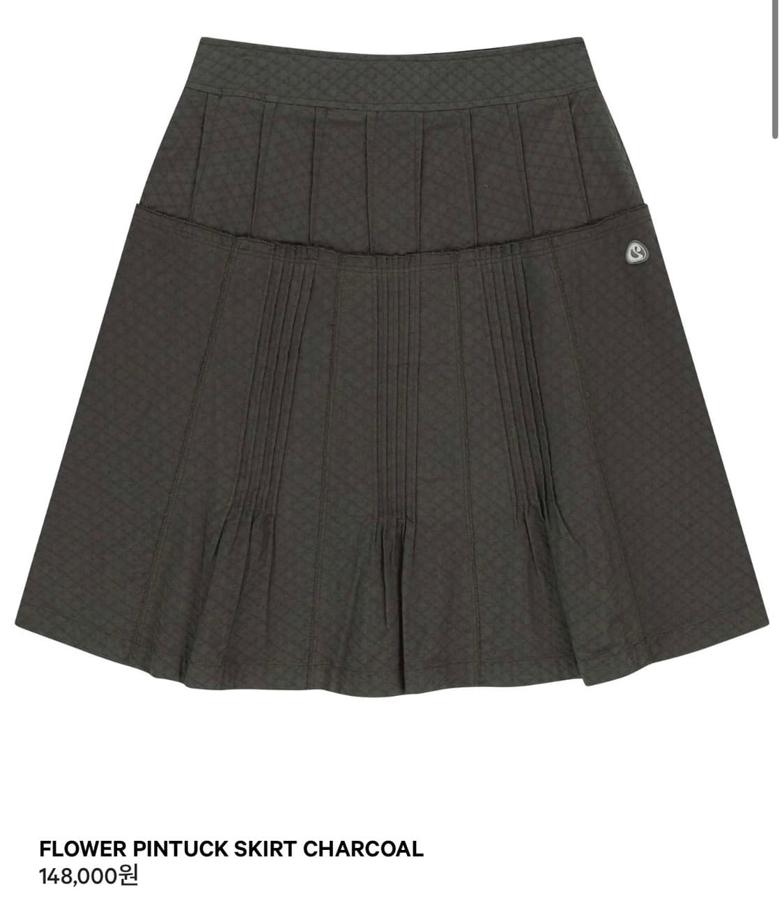 코이세이오 플라워 핀턱 스커트 차콜 상품이미지1
