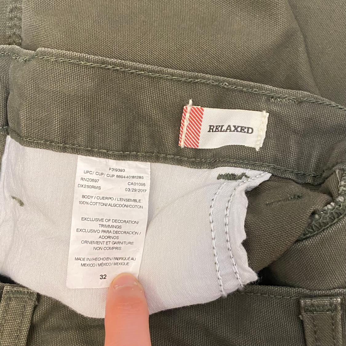 미국 빈티지 디키즈 카키 카고반바지 릴렉스드핏 워크팬츠 상품이미지4