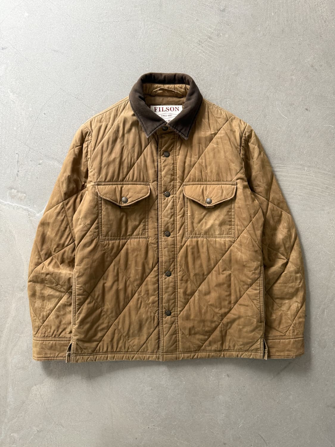 Filson Hyder Quilted Tan Waxed Jacket 상품이미지1