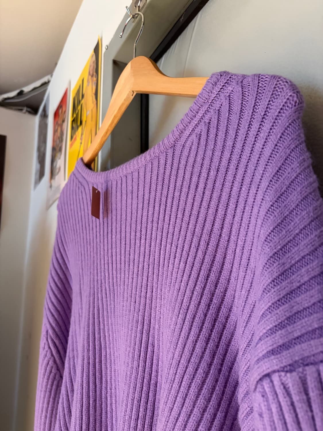 빈티지 퍼플 백 리본 니트 상품이미지2