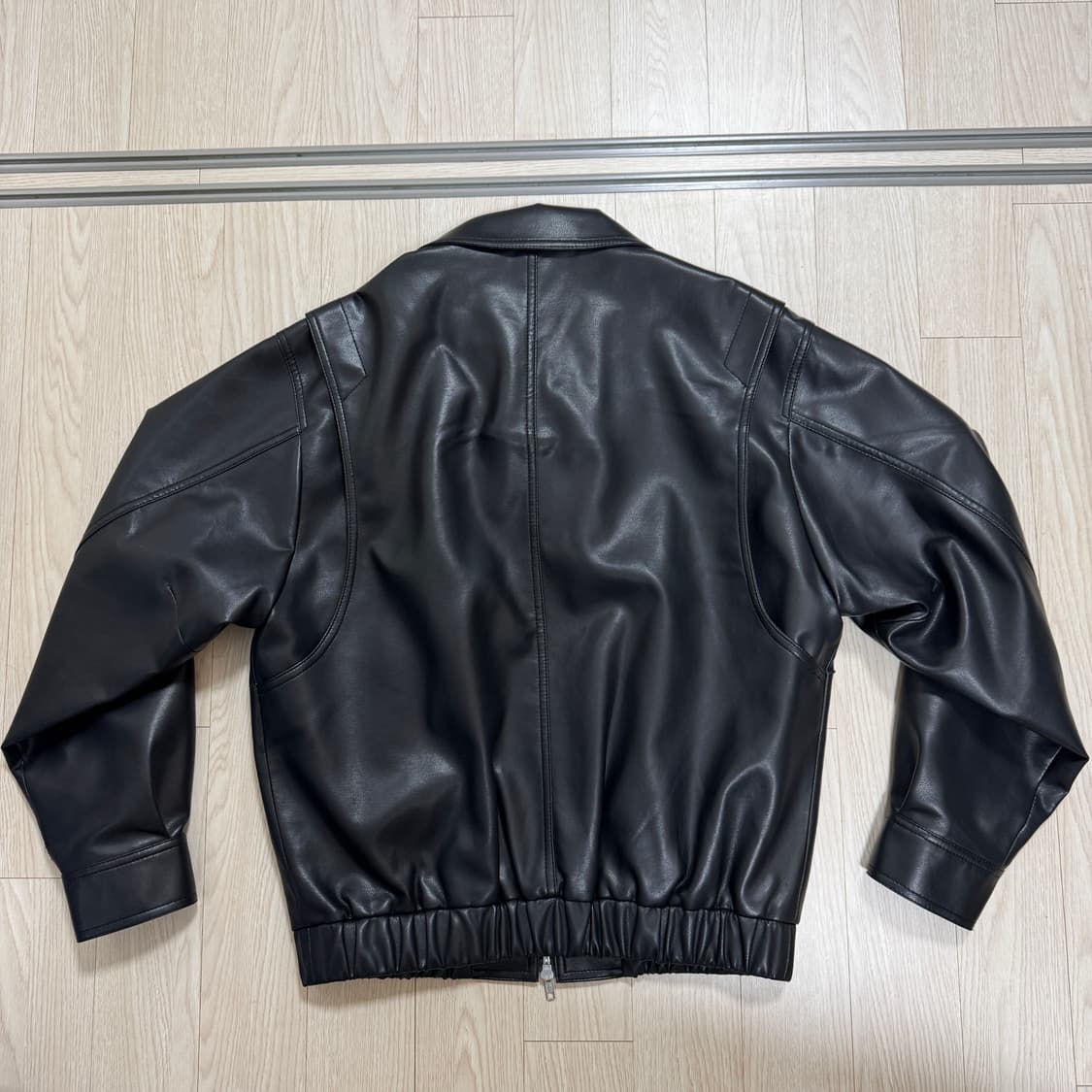 도프제이슨 오버핏 비건레더 보머 가죽자켓(L) 상품이미지2
