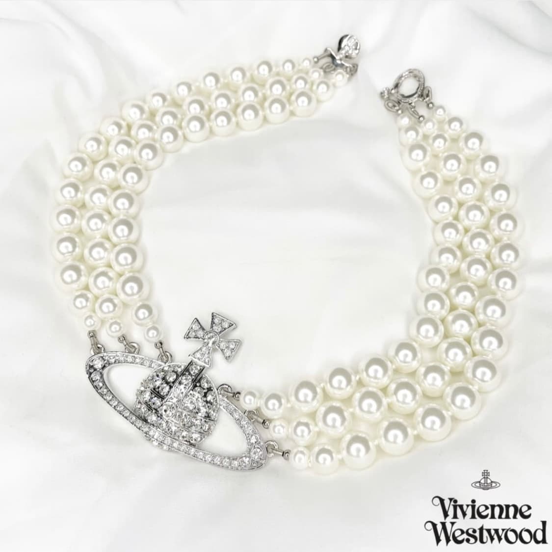 비비안위스트우드 아카이브 트리플 레이어 진주 펄 톤 오브 초커 목걸이 상품이미지1