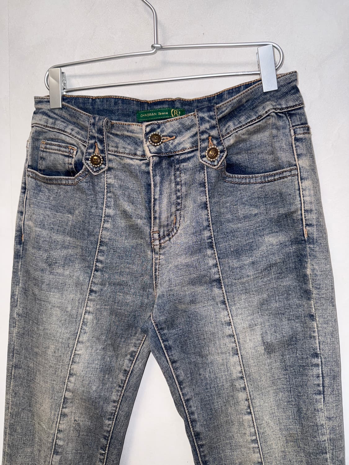 Washing denim oriental embroidered 부츠컷팬츠 상품이미지2