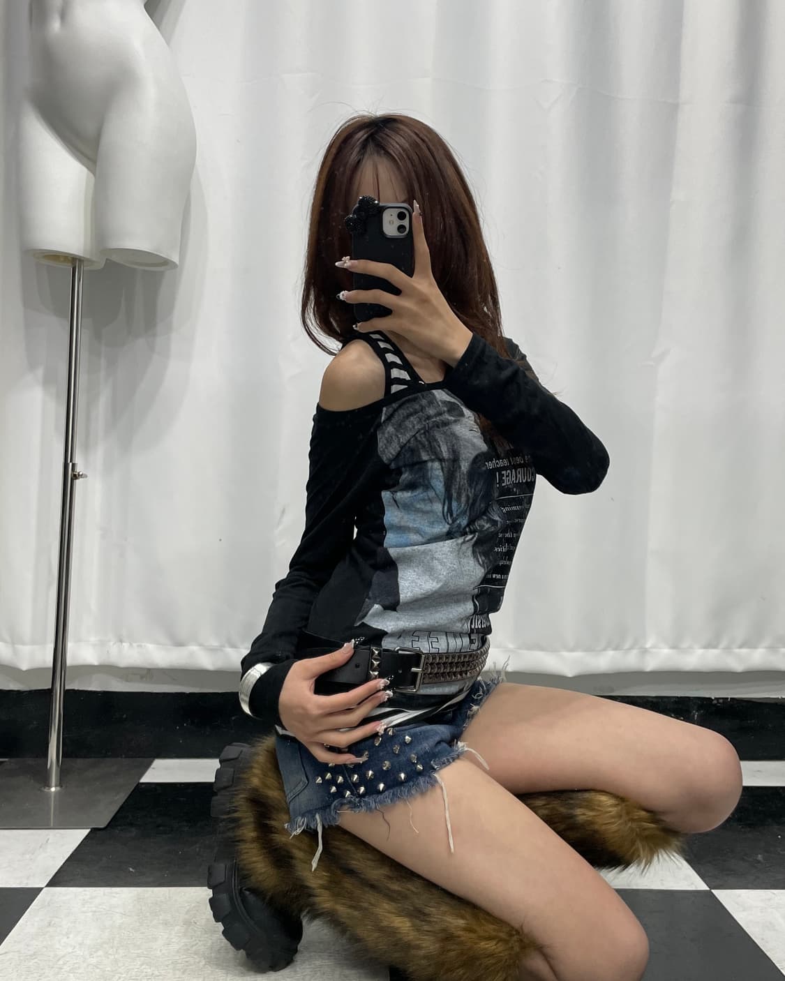 🎸블랙 프린팅 롱슬리브 - 스트라이프 슬리브리스🎸 상품이미지5