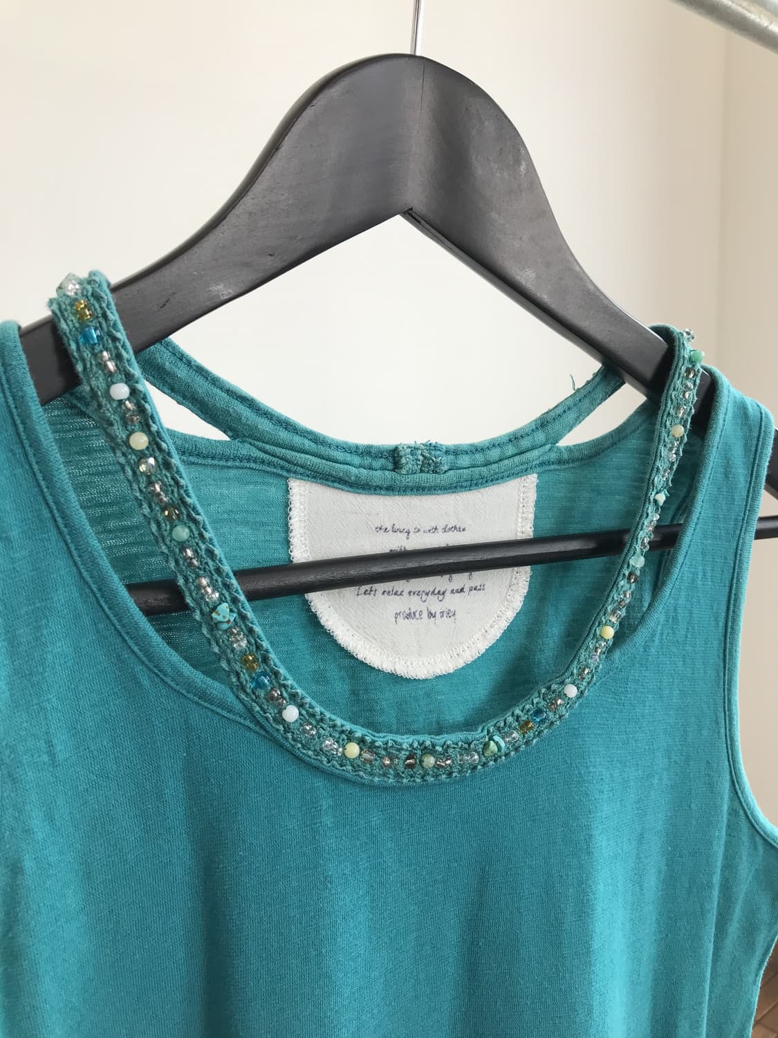 Jpn Teal Detail Sleeveless T-Shirts 상품이미지2