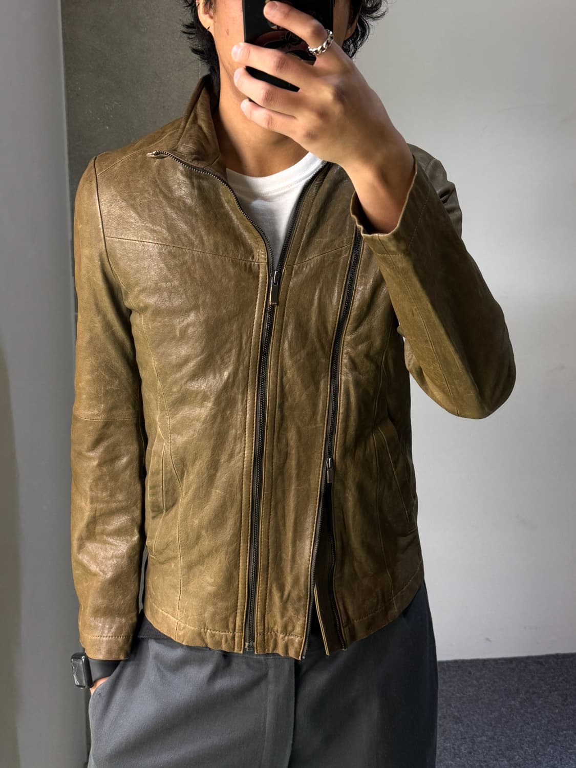 킨록 앤더슨 어시매트릭 램 레더 자켓 상품이미지2