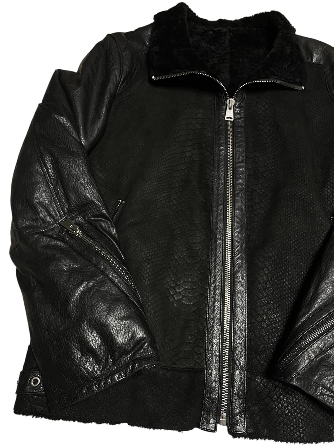 Black leather mustang 릭오웬스하이엔드깔빈티지자켓무스탕 상품이미지8