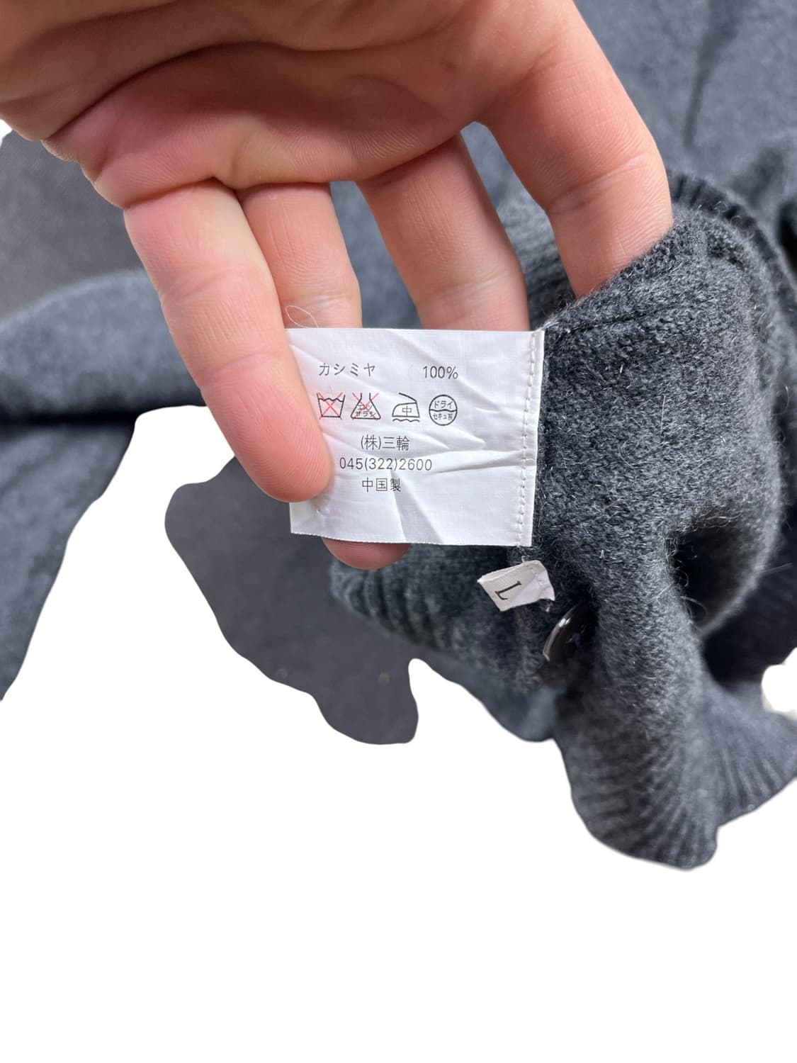100% Cashmere 하이넥 그레이 니트  상품이미지6