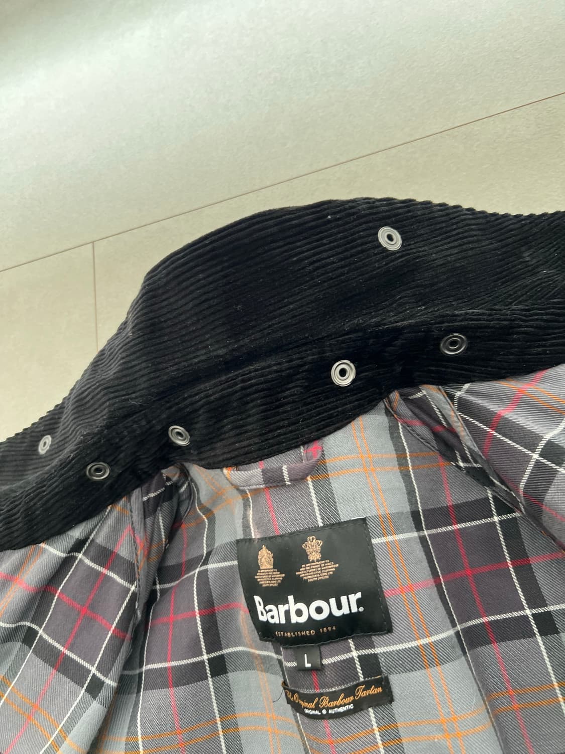 바버 스페이 Spey 왁스 자켓 블랙 상품이미지4