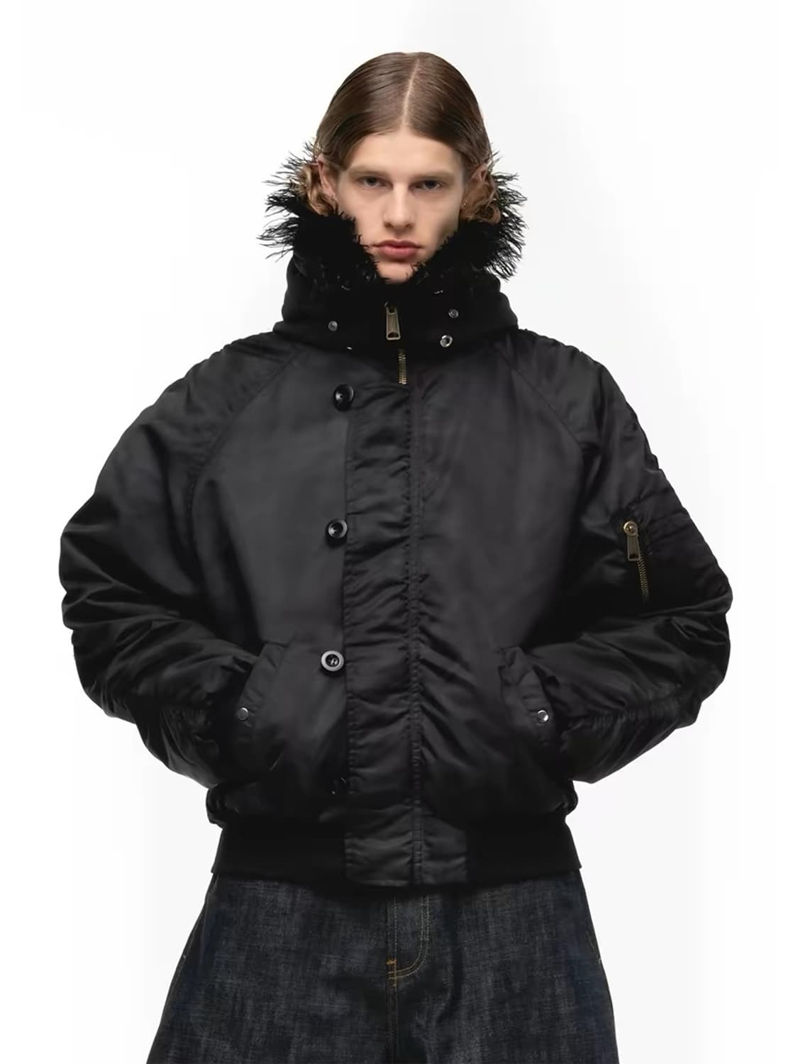 NO FAITH STUDIOS ASTRO FUR BOMBER JACKET 상품이미지1