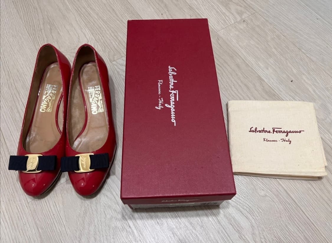 Ferragamo 페라가모 바라 펌프스 슈즈 레드_7사이즈(245mm) 상품이미지8