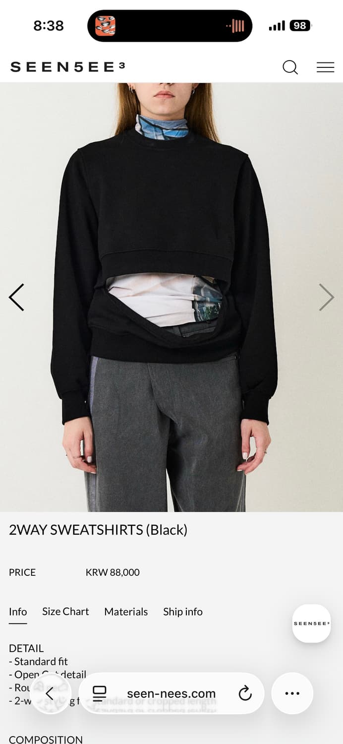 seen5ee 2way sweatshirts 상품이미지2