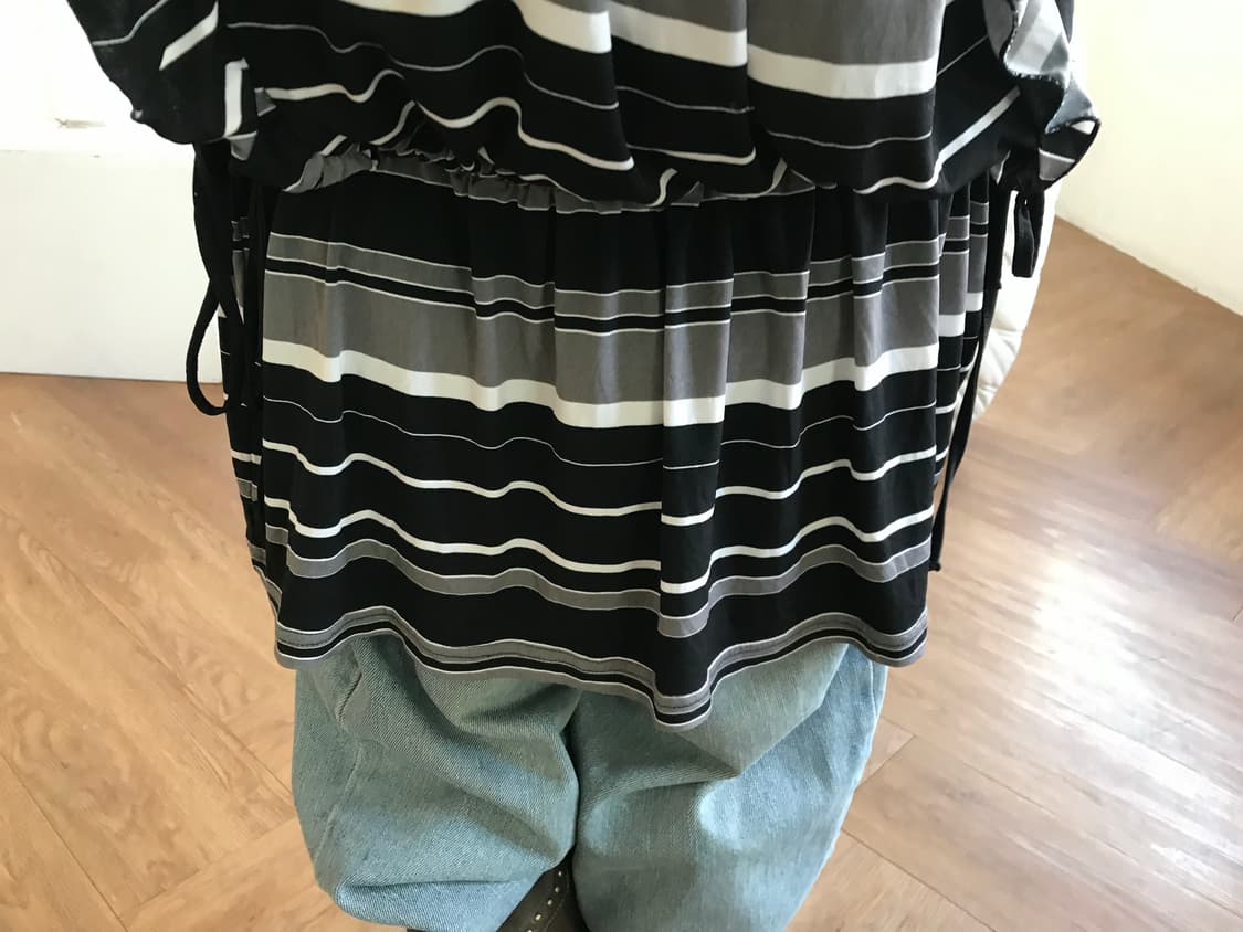 vintage stripe pattern one-piece 상품이미지4