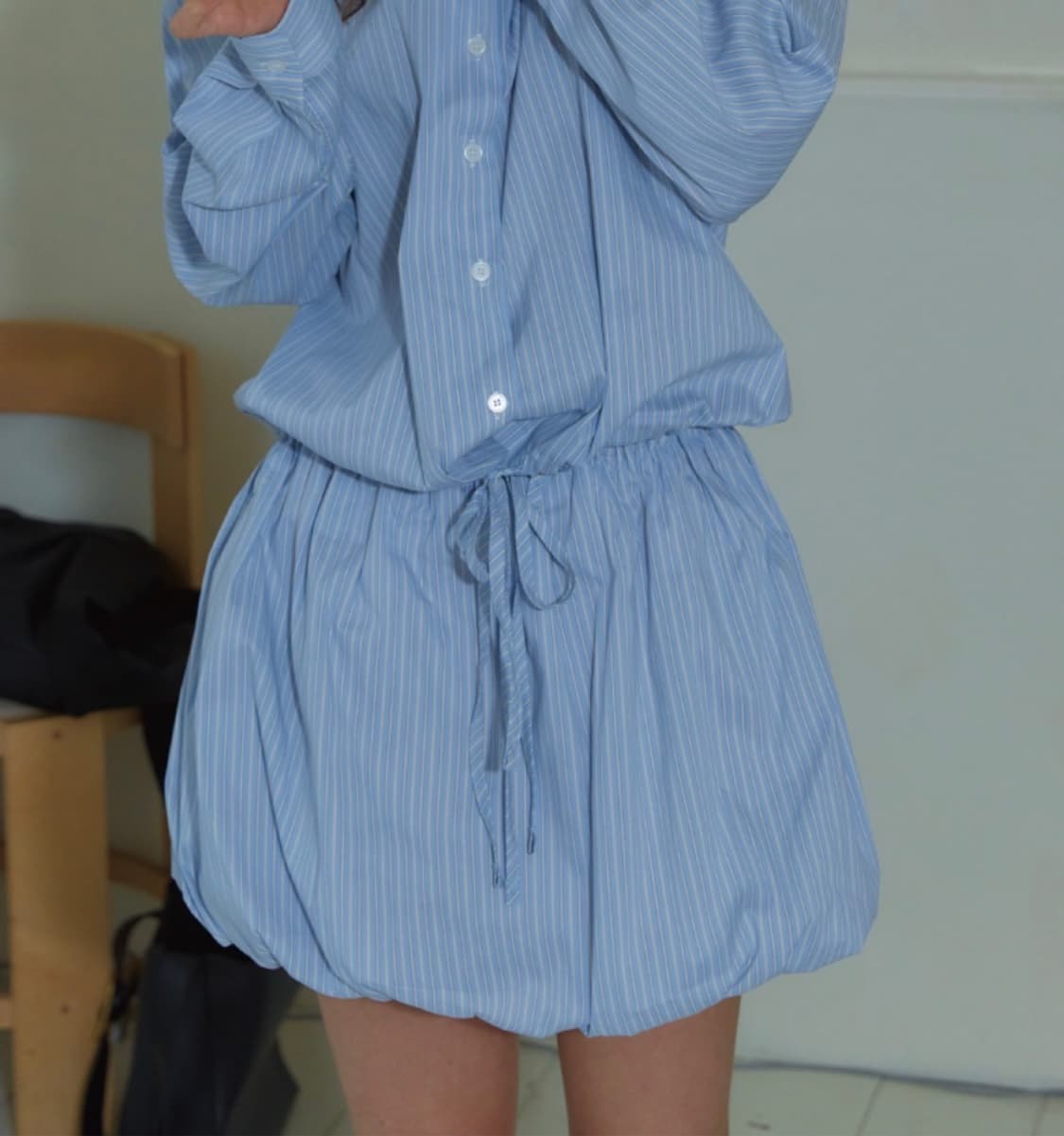 아노에틱 벌룬핏 스트라이프 스커트 상품이미지1
