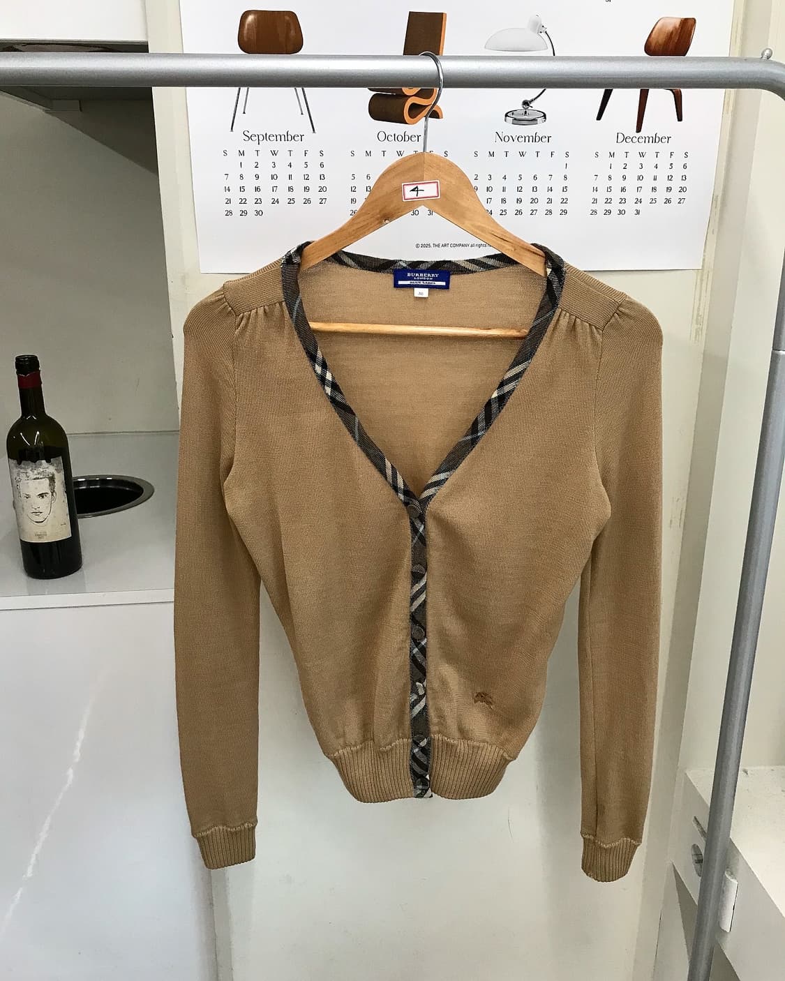 버버리 로고 울 가디건 상품이미지1