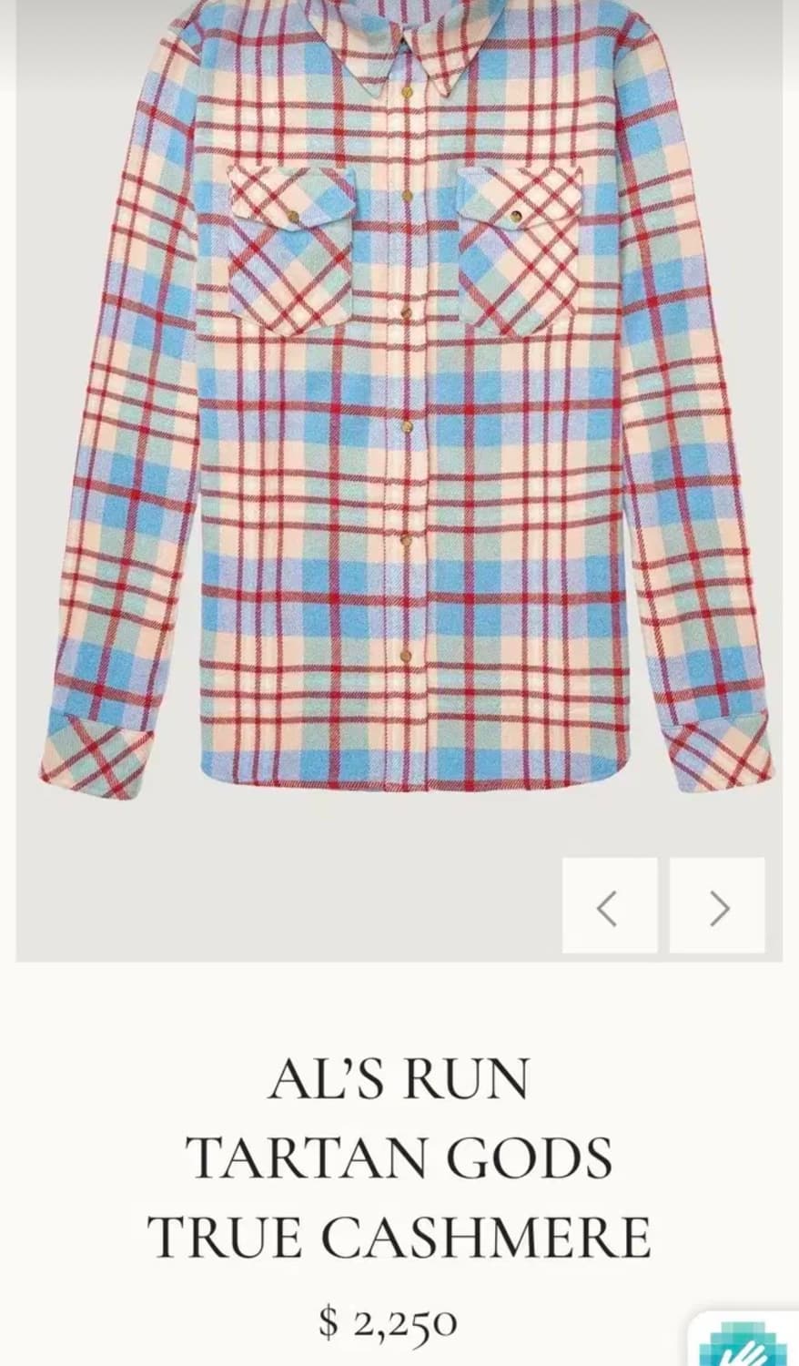 Gods true cashmere 체크 셔츠 L사이즈 판매. 상품이미지8