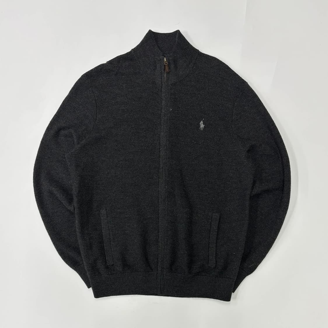 폴로 랄프로렌 신형 메리노울 100% 차콜그레이 니트 집업(M) 상품이미지2