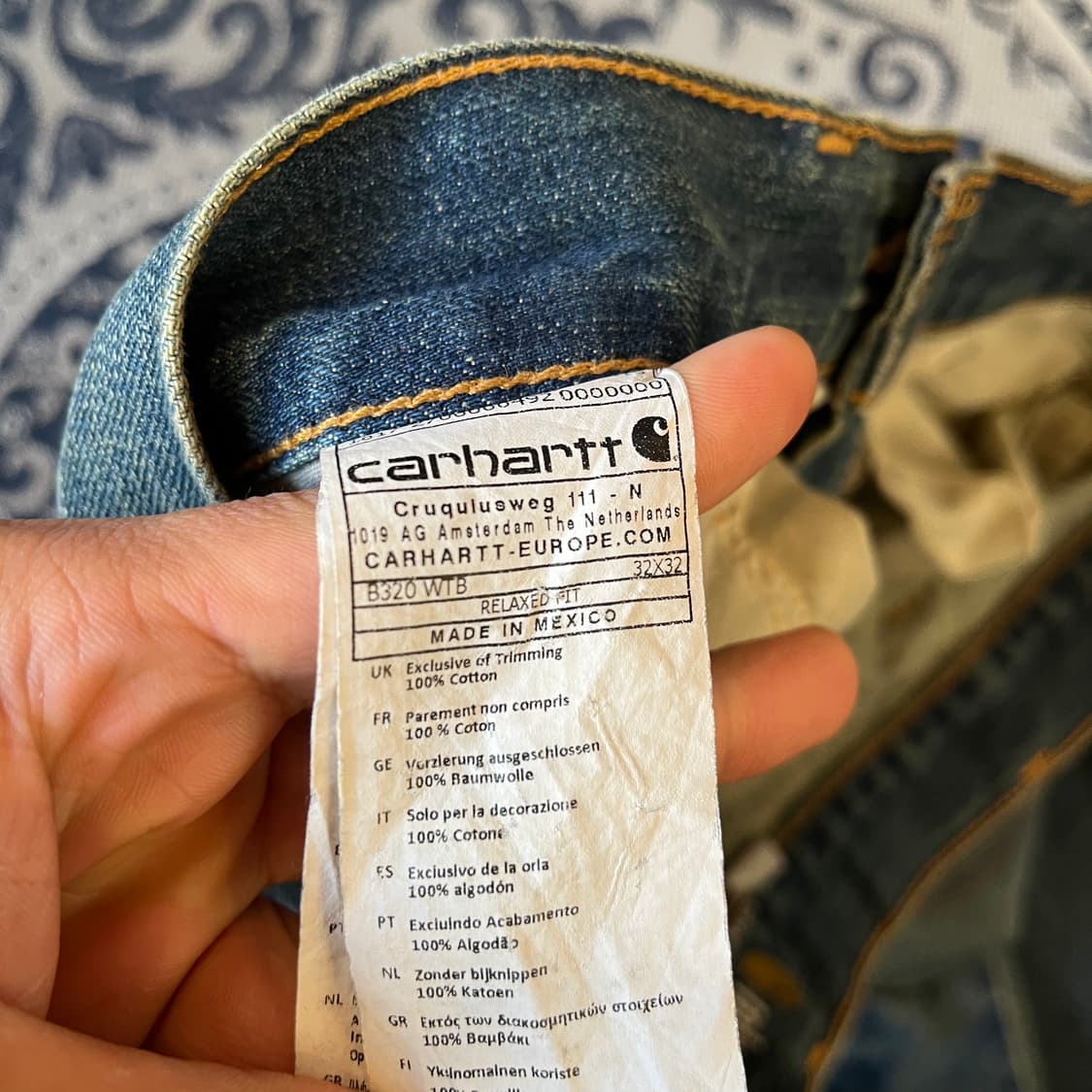 32X32 칼하트 데님 팬츠/W2315 상품이미지5