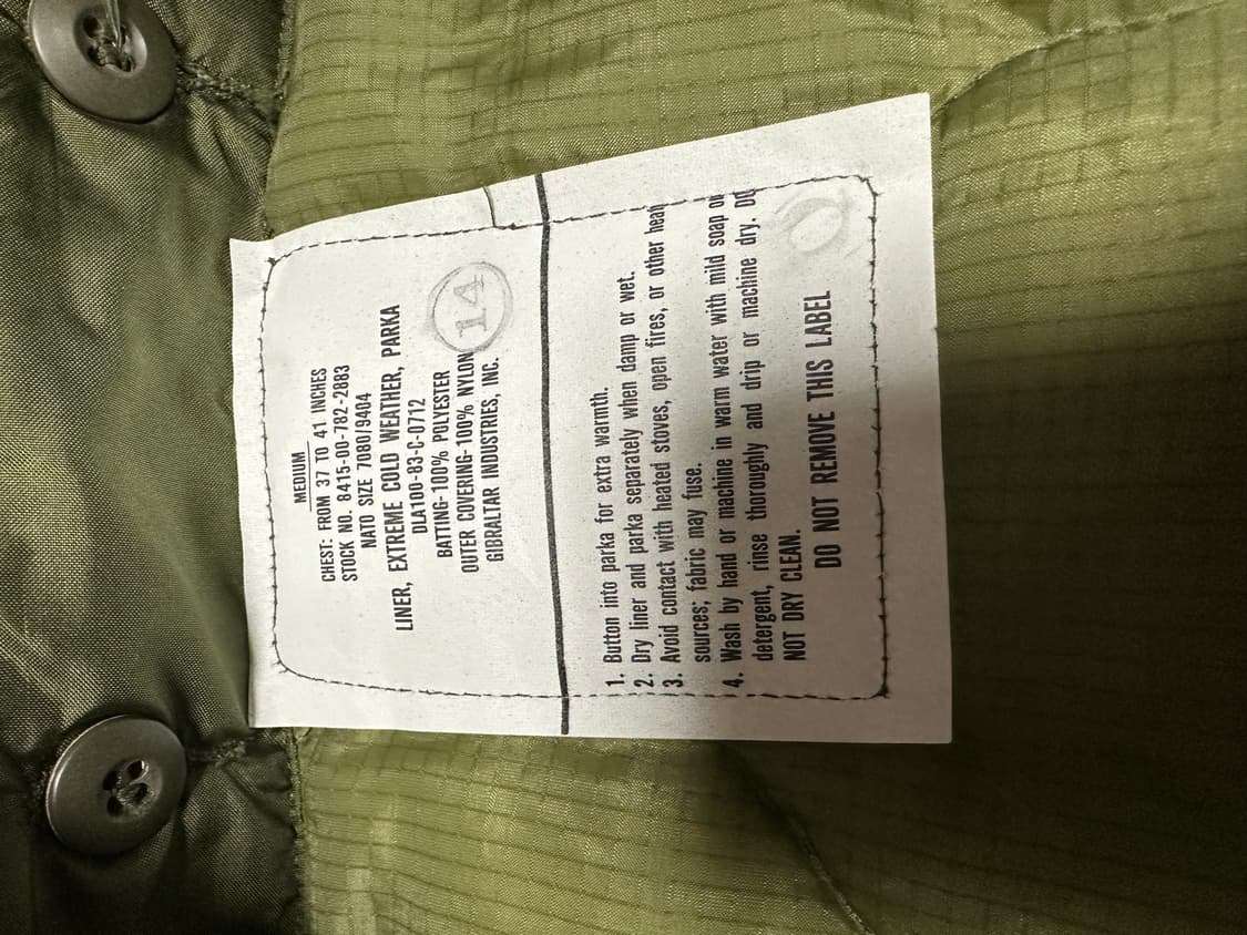 [M] M65 피쉬테일 OG 데드스탁  상품이미지7