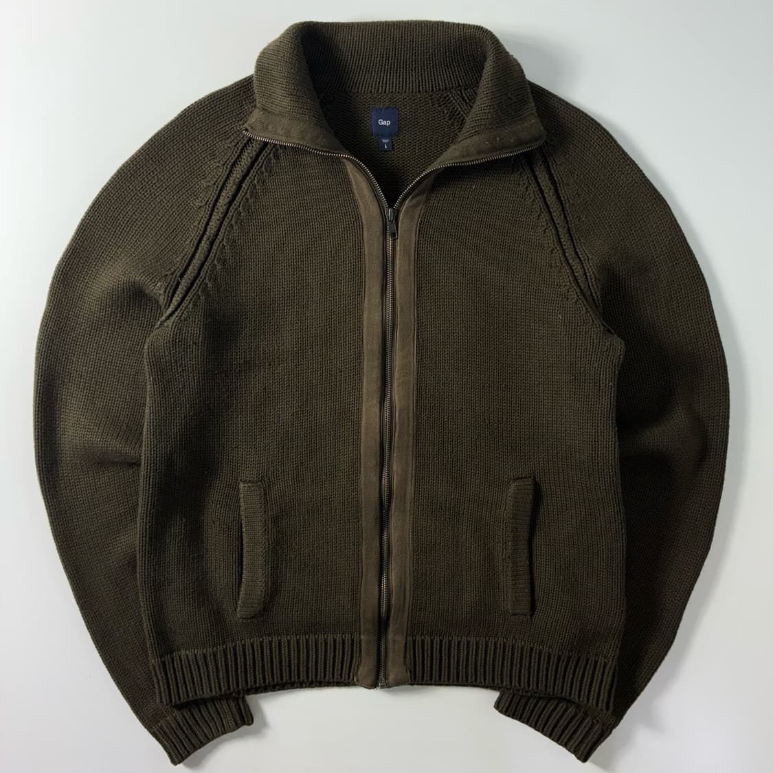 Gap  갭 00,s 다크 브라운 니트 집업  상품이미지1