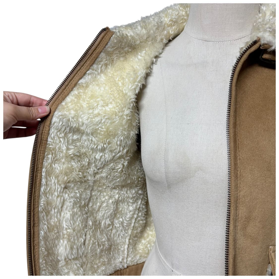 3734 브라운 안감퍼 무스탕 자켓 상품이미지4