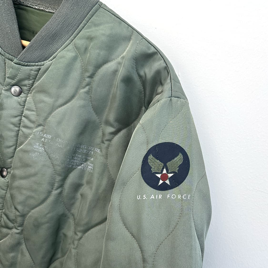 미 공군 퀼팅 자켓 점퍼 깔깔이 오리지널 USA 미국 카키 상품이미지2