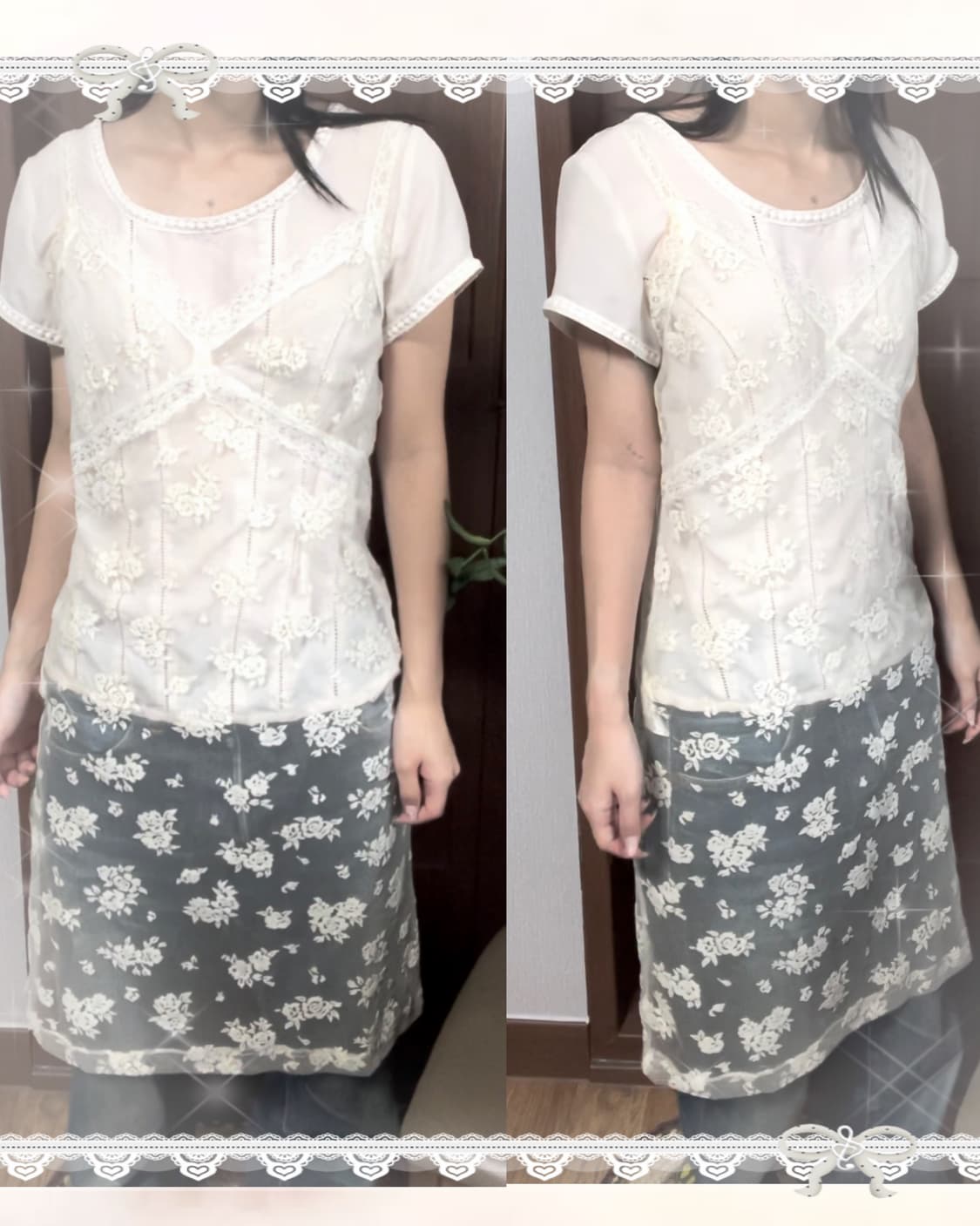 JP vintage ivory lace slip onepiece 상품이미지5