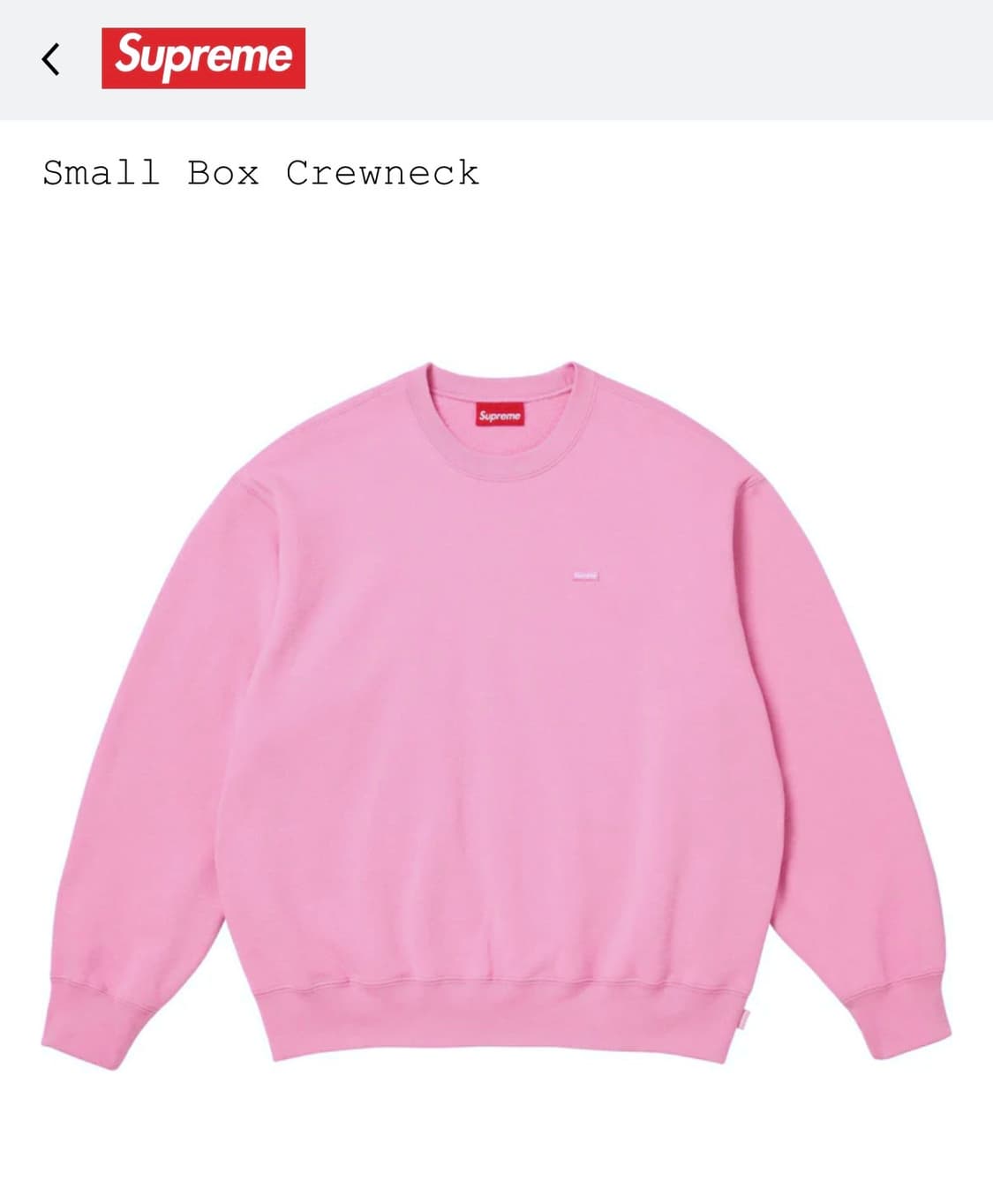 Supreme 25fw small box crewneck pink M 상품이미지1