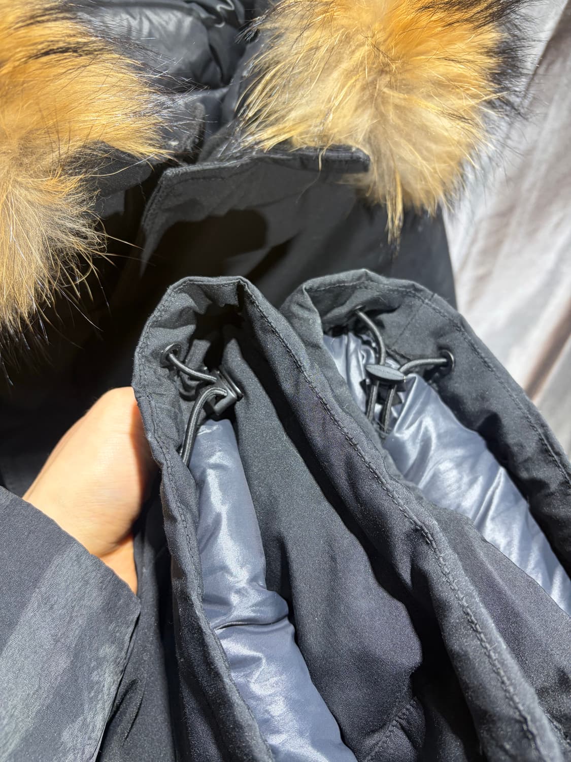 L 에스피오나지 포켓 디테일 라쿤 야상 미들패딩 상품이미지5