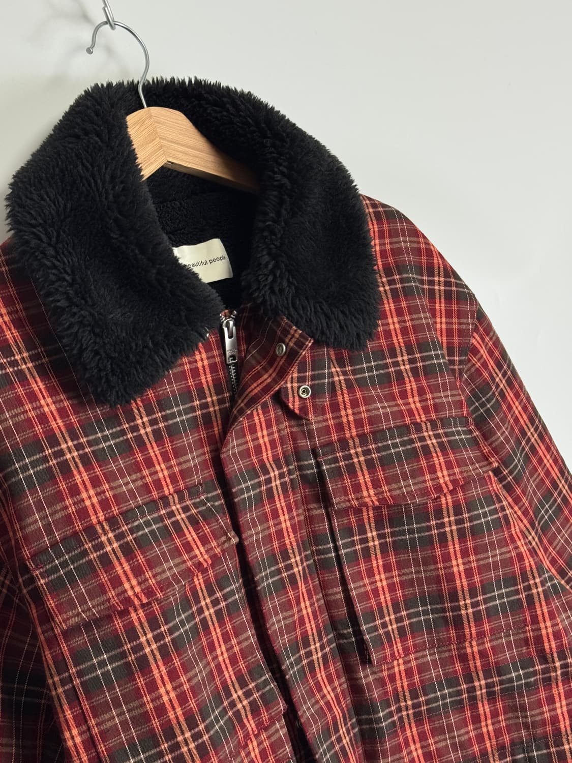 GU X 뷰티풀 피플 체크 보아 후리스 플리스 자켓 블루종 L 상품이미지1