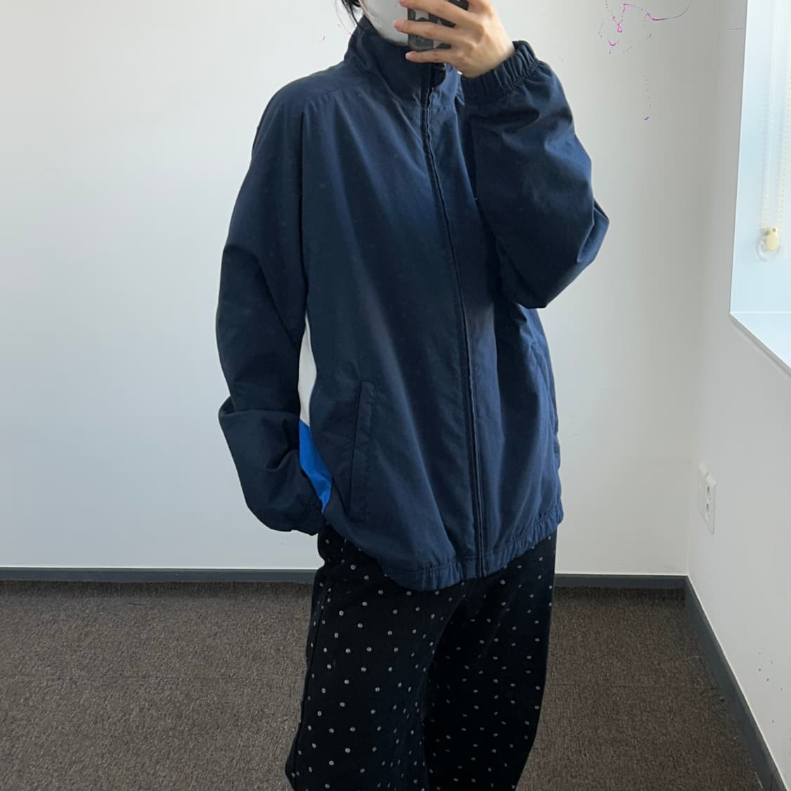 Nike 나이키 네이비 블루 화이트 배색 바람막이 상품이미지2