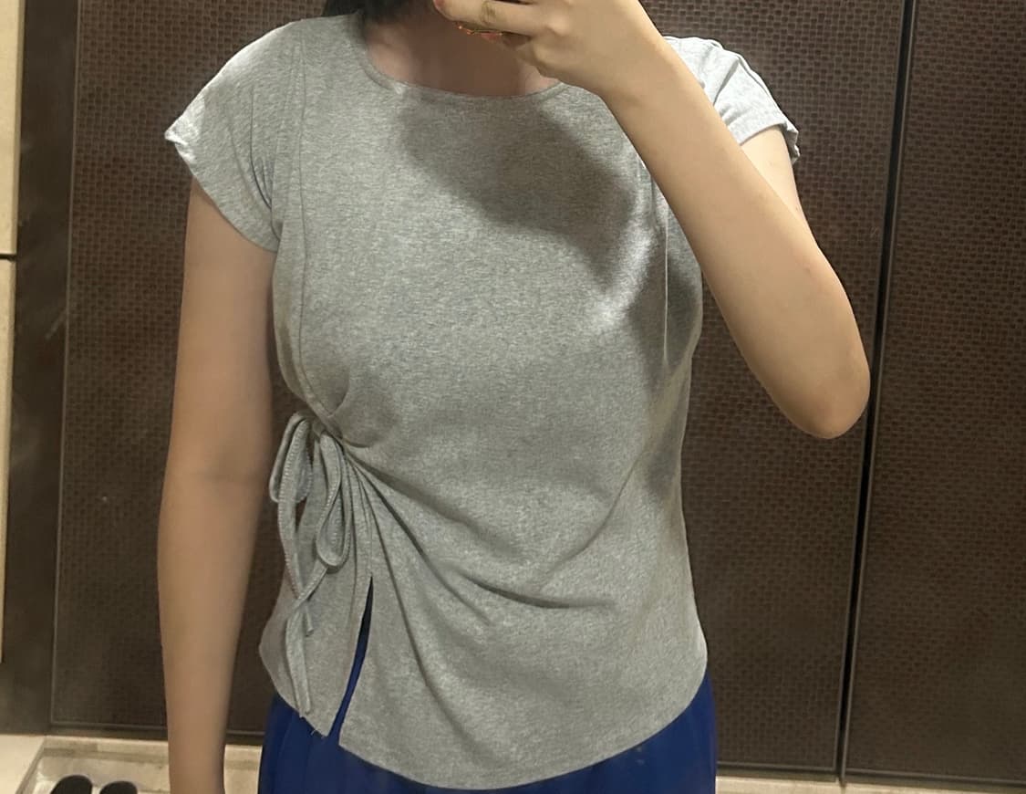 그레이 셔링 티셔츠 상품이미지2