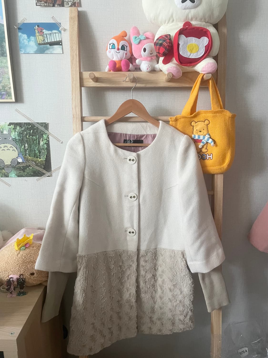 모리걸 빈티지 퍼 아이보리 코트🤍 상품이미지2