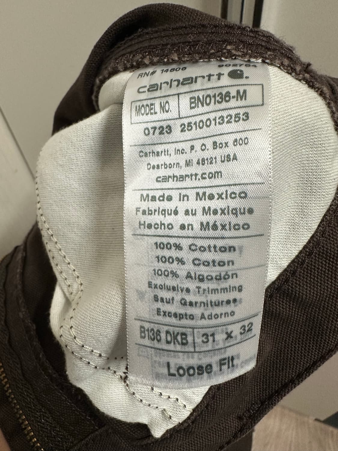 칼하트 더블니 B136 DKB 워크팬츠 31x32 상품이미지3