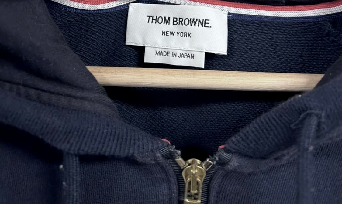 급처 톰브라운 네이비 사선 완장 후드집업 2 (M) 상품이미지5