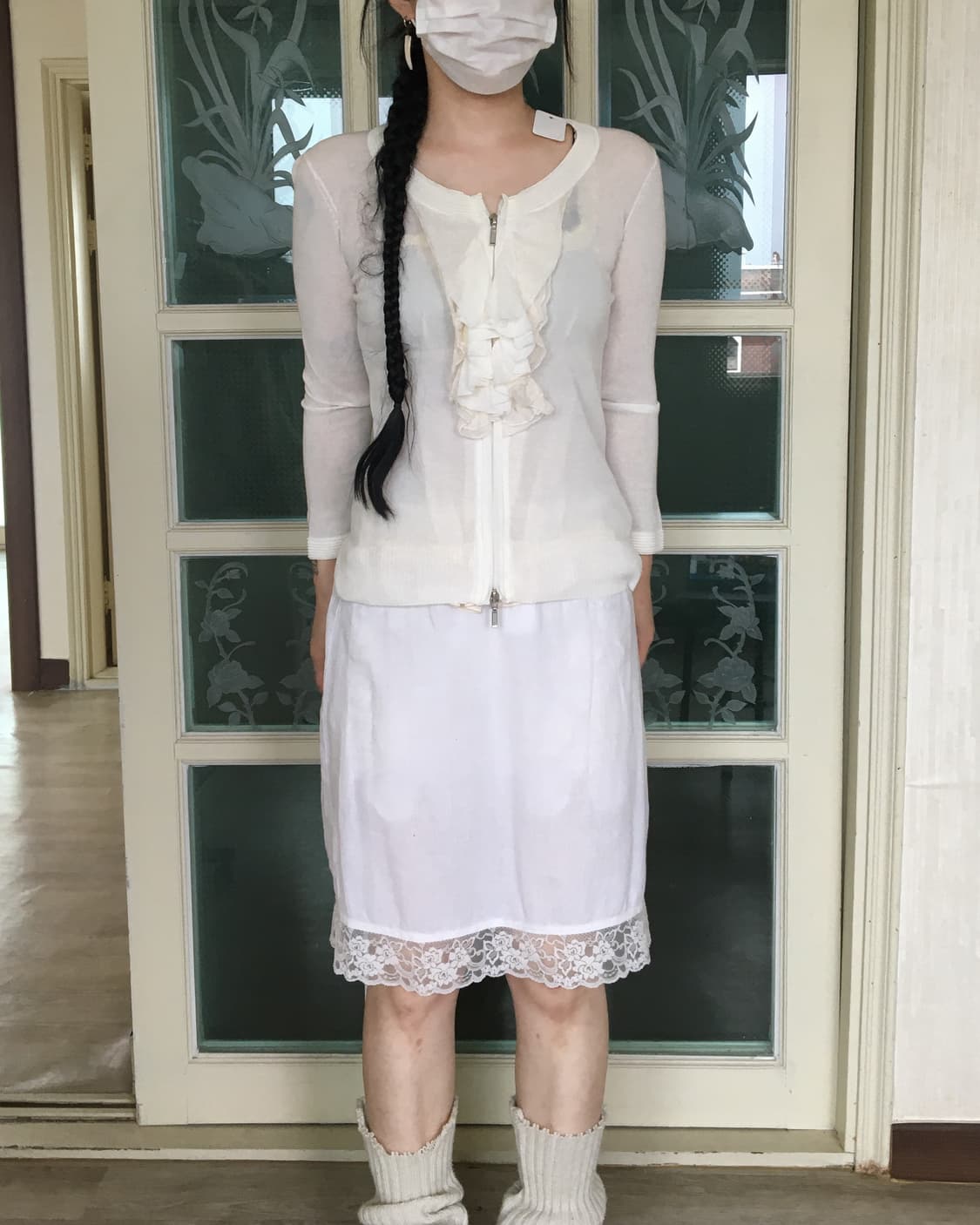 Ruffle point knit zip up 상품이미지1