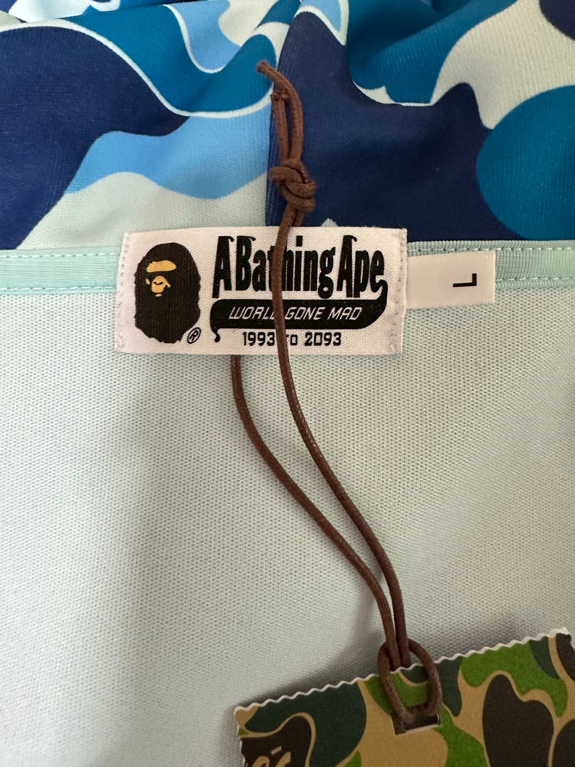 베이프 25시즌  ABC 카모 레이온 샤크 풀 지퍼 후드 블루 상품이미지3