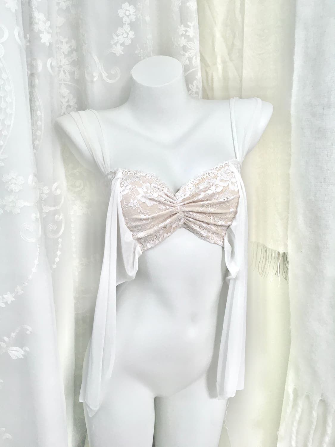 레이스 페어리 크롭 슬리브리스  상품이미지2