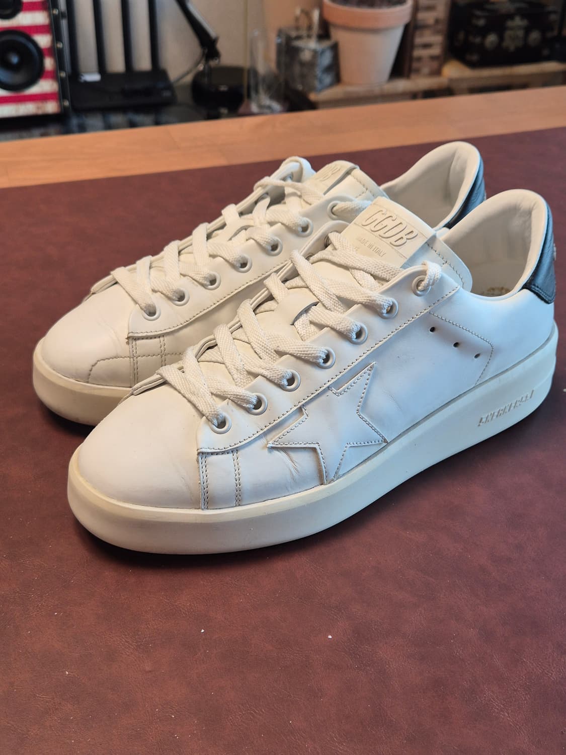 250-255(39) 정품 골든구스 퓨어스타화이트 블랙탭 스니커즈 상품이미지3